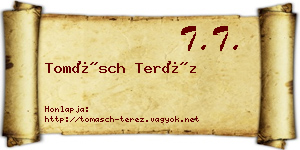 Tomásch Teréz névjegykártya